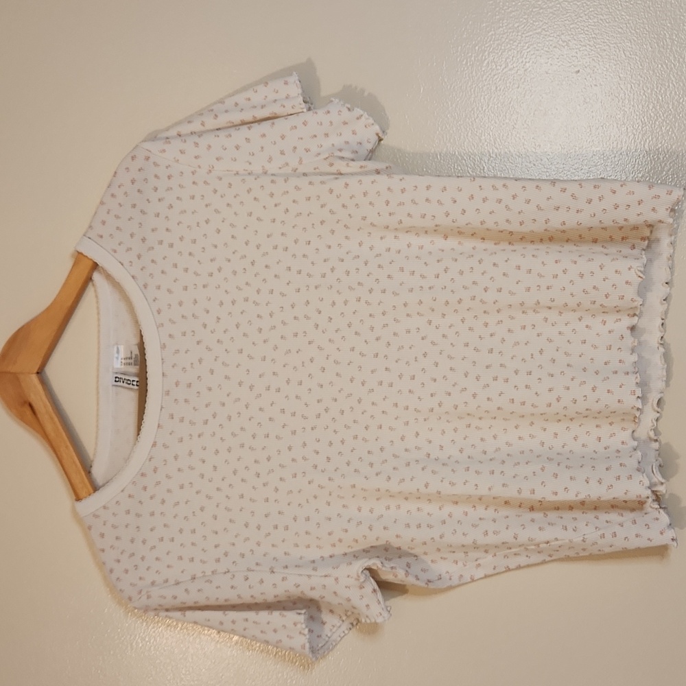 Divided White Ribbed Top